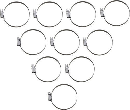 PARTS UNLIMITED Hose Clamps - Embossed - 50-70 mm - 10 Pack T03-6259-10