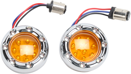 ARLEN NESS LED Light Kit for Factory Turn Signal Housing - Amber/White - Chrome 12-757