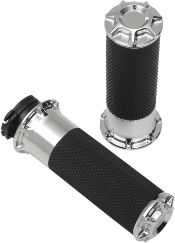 ARLEN NESS Beveled Grips - Cable - Chrome 07-330
