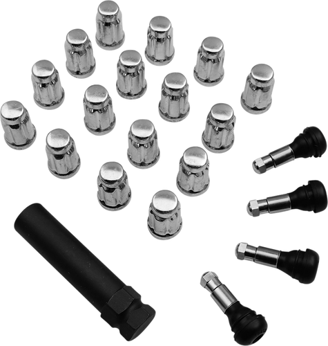 MOOSE OFFROAD Lug Nuts - Splined - 3/8-24 - Chrome - 16 Pack SPMO3803L4