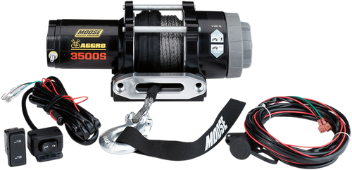 MOOSE OFFROAD 3500 lb Winch - Synthetic Rope - 50' 104309