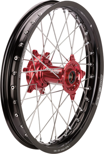 MOOSE OFFROAD Wheel Assembly - SX-1 - Complete - Rear - Black Wheel/Red Hub - 18x2.15 - Beta BR-215-18BKRD