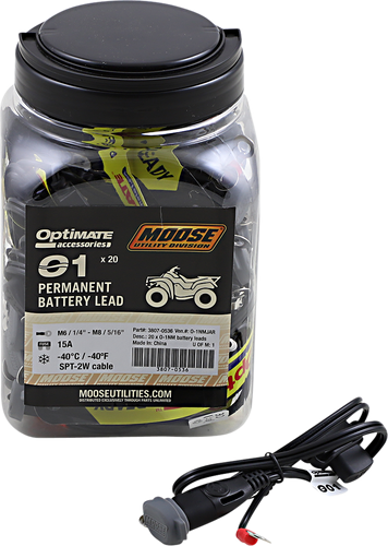 MOOSE OFFROAD Battery Lead - O1 - SAE/12V - Permanent - 20 Pack O-01NM JAR