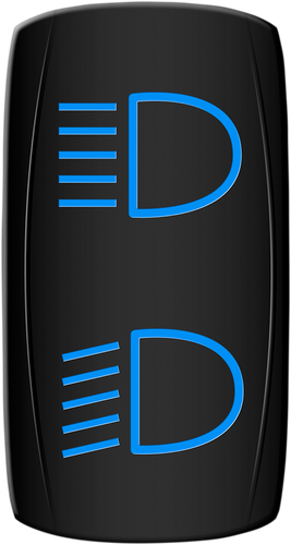 MOOSE OFFROAD Rocker Switch - Hi/Lo Beam - Blue HLB-PWR