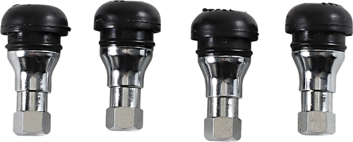 MOOSE OFFROAD Valve Stem - Push-In - Chrome/Black TR412C-B4