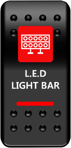 MOOSE OFFROAD Rocker Switch - Lightbar - Red LLB-PWR-R