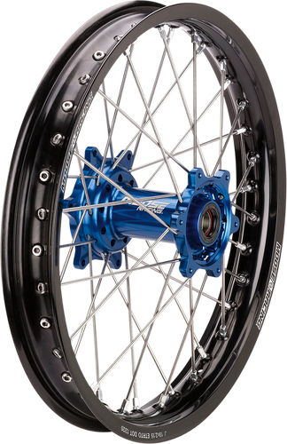 MOOSE OFFROAD Wheel Assembly - SX-1 - Complete - Rear - Black Wheel/Blue Hub - 18x2.15 - Yamaha WR/YZ YR-21518-BKBU