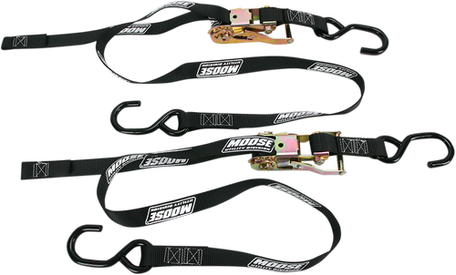 MOOSE OFFROAD Tie-Down Straps - Ratcheting - Moose Utility - 1" x 6' - Black 3920-0297