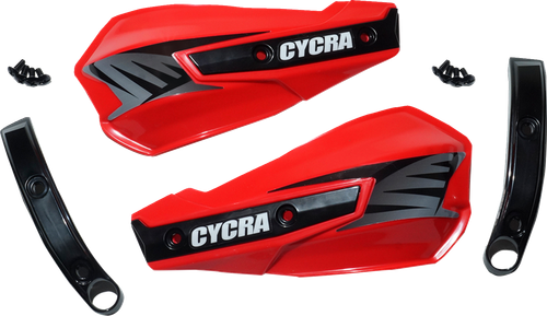 CYCRA Replacement Vortex Handshields w/ Abrasion Guards - Red  1CYC-1029-32