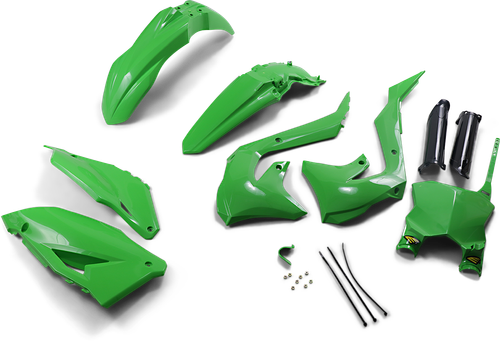 CYCRA Body Kit - Powerflow - Black/Green OEM - Kawasaki - KX '19-'24 1CYC-9325-02