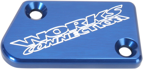 WORKS CONNECTION Anodized Billet Aluminum Front Brake Reservoir Cover - Blue 21-031