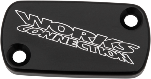 WORKS CONNECTION Anodized Billet Aluminum Front Brake Reservoir Cover - Black 21-116