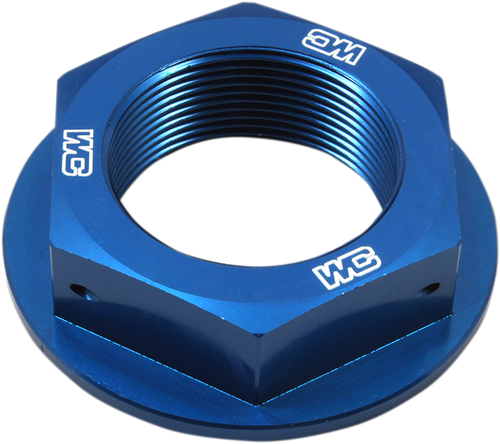 WORKS CONNECTION Steering Stem Nut - Blue - Yamaha 24-360