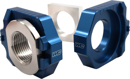 WORKS CONNECTION Elite Axle Block Kit - Blue - Gas Gas/Husqvarna/KTM 17-251