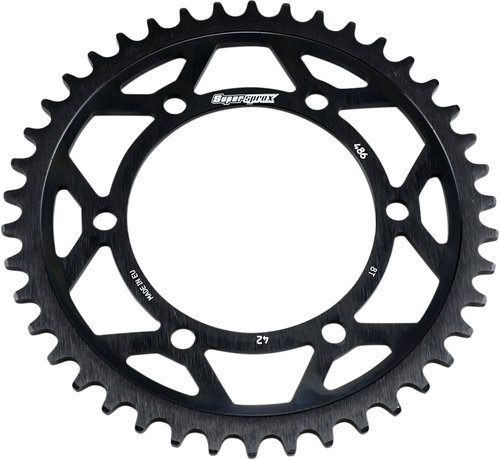 SUPERSPROX Edge Rear Sprocket - 42 Tooth- Black - Kawasaki/Suzuki/Yamaha RFA-486-42-BLK