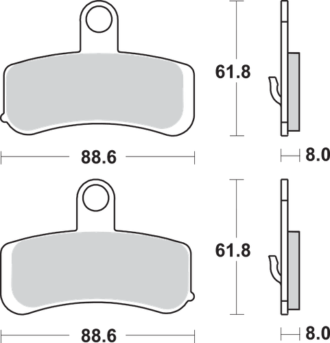 SBS Sintered Brake Pads - Harley-Davidson 853H.HS