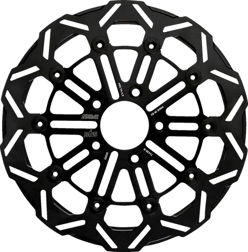 SBS Design "D" 10-Spoke Floating Brake Rotor 7143E-B