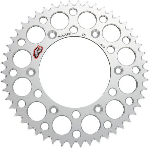 RENTHAL Rear Sprocket - Aluminum - 50 Tooth - Silver - Honda 154U-520-50GRSI