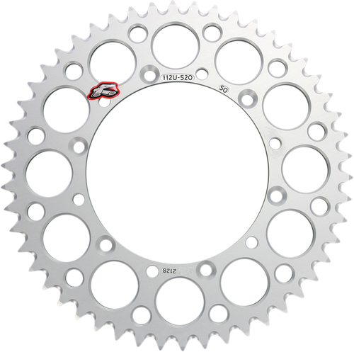 RENTHAL Rear Sprocket - Aluminum - 50 Tooth - Silver - Kawasaki/Suzuki 112U-520-50GESI