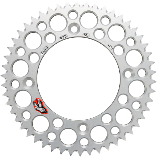 RENTHAL Rear Sprocket - Aluminum - 50 Tooth - Silver - Gas Gas/Husqvarna/KTM 441U-428-50GPSI