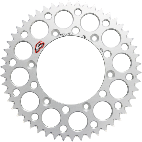 RENTHAL Rear Sprocket - Aluminum - 50 Tooth - Silver - Suzuki 123U-520-50GYSI