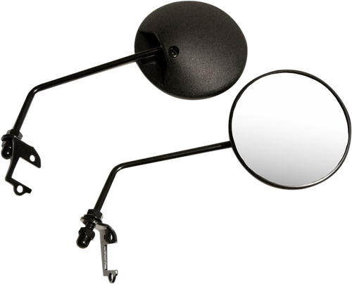 EMGO Mirrors - True Vision/Enduro - Side View - Round - Black - Left/Right - Pair 20-64503