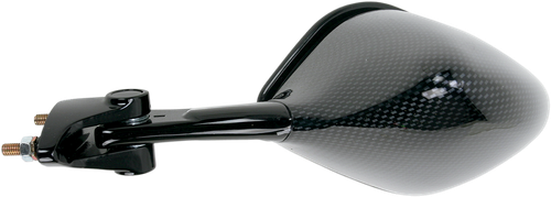 EMGO Mirror - Side View - Black/Carbon Fiber - Rectangle - Left - Kawasaki 20-43054
