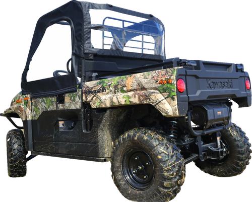 SEIZMIK Soft Upper Doors - Rear Window - Black/Clear - Kawasaki - Mule 51-20988