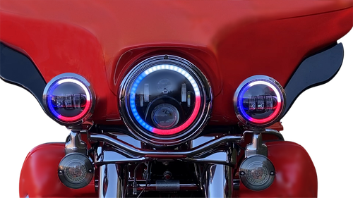 CUSTOM DYNAMICS ProGLOW™ 7" Headlamp - with Adapter - Black PG-7-14-B