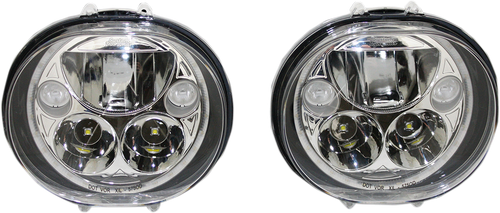 CUSTOM DYNAMICS LED Headlight - 5-3/4" - Chrome CDTB-575OV-C