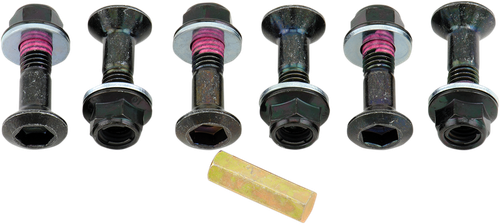 BOLT Fastener Kit - Hub-Savers/Sprocket - Double Locked - Black - 6 Pack 2008-HS.B