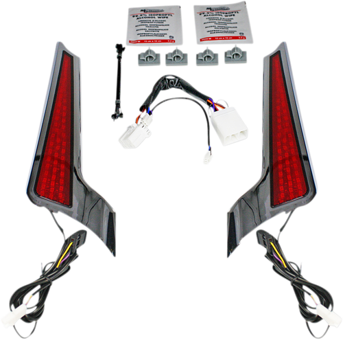 CUSTOM DYNAMICS Fascia LED Light Panels - Chrome/Red CD-FASCIA-HD-RC
