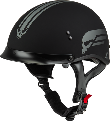 Hh 65 Retribution Helmet W/Peak Matte Black/Silver Lg