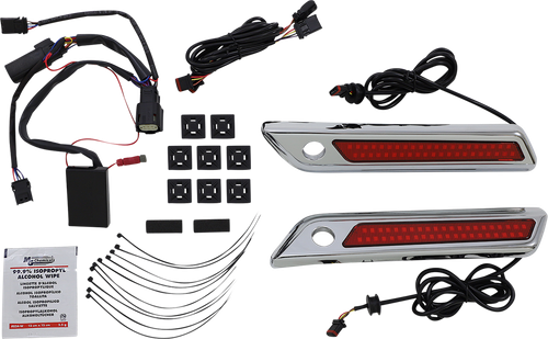 CUSTOM DYNAMICS Latch Light - Saddlebag - Dual Color - Red - Chrome CD-SBL-DC-RC