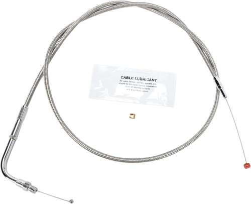 BARNETT Stainless Steel Throttle Cable - +6" - Dyna/FXR/Softail 102303001406