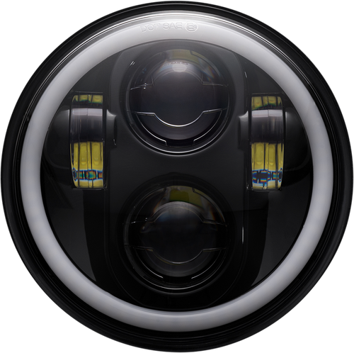 CUSTOM DYNAMICS ProGLOW™ 5-3/4" Headlamp - with Mounting Ring - Black PG-575-B