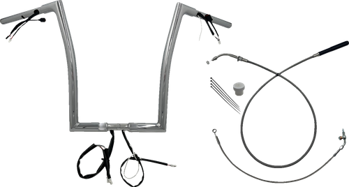 FAT BAGGERS INC. 1-1/4" EZ Install Flat Top Handlebar - 16" - Chrome 749916