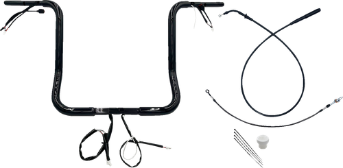 FAT BAGGERS INC. 1-1/4" EZ Install Round Top Handlebar - 16" - Black 939016-B