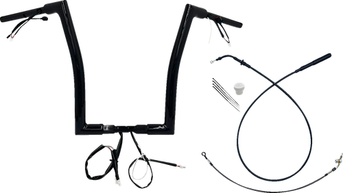 FAT BAGGERS INC. 1-1/2" EZ Install Flat Top Handlebar - 16" - Black 649916-B