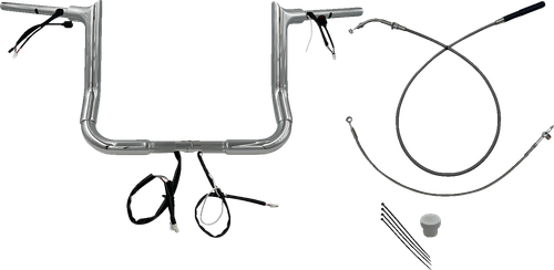 FAT BAGGERS INC. 1-1/2" EZ Install Pointed Top Handlebar - 12" - Chrome 849012
