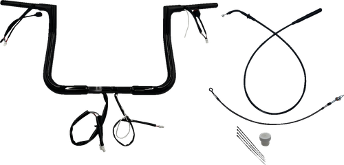 FAT BAGGERS INC. 1-1/4" EZ Install Flat Top Handlebar - 11" - Black 749011-B