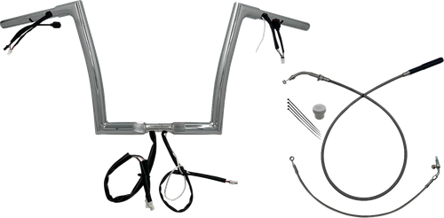 FAT BAGGERS INC. 1-1/4" EZ Install Flat Top Handlebar - 12" - Chrome 749912