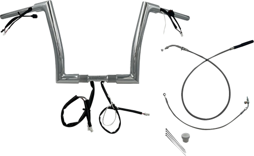 FAT BAGGERS INC. 1-1/2" EZ Install Flat Top Handlebar - 12" - Chrome 649912