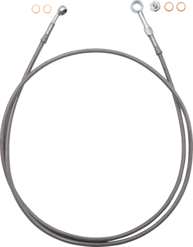 FAT BAGGERS INC. EZ Install Brake Line - 67" - Stainless Steel Braid 100067