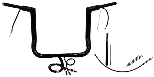 FAT BAGGERS INC. EZ Install Wired 1-1/2" Flat Top Handlebar Kit - 14" - Black 612014-B