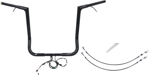 FAT BAGGERS INC. EZ Install Wired 1-1/4" Flat Top Handlebar Kit - 16" - Black 701216-B