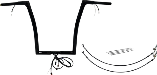 FAT BAGGERS INC. EZ Install Wired 1-1/4" Flat Top Handlebar Kit - 16" - Black 702916-B