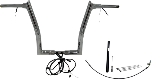 FAT BAGGERS INC. EZ Install Wired 1-1/2" Pointed Top Handlebar Kit - 14" - Chrome 812914