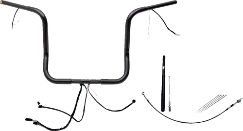 FAT BAGGERS INC. EZ Install Wired 1-1/4" Round Top Handlebar Kit - 14" - Black 912514-B