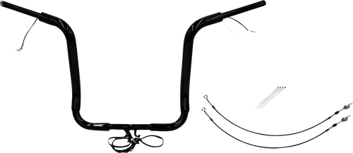 FAT BAGGERS INC. EZ Install Wired 1-1/2" Round Top Handlebar Kit - 16" - Black 801516-B